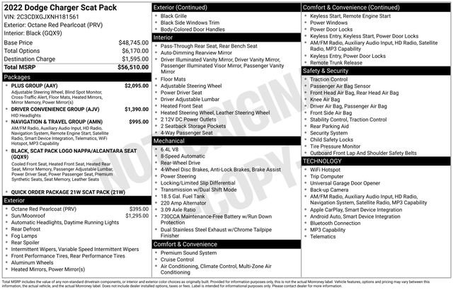 Used 2022 Dodge Charger Scat Pack w/ Plus Group RWD image 2