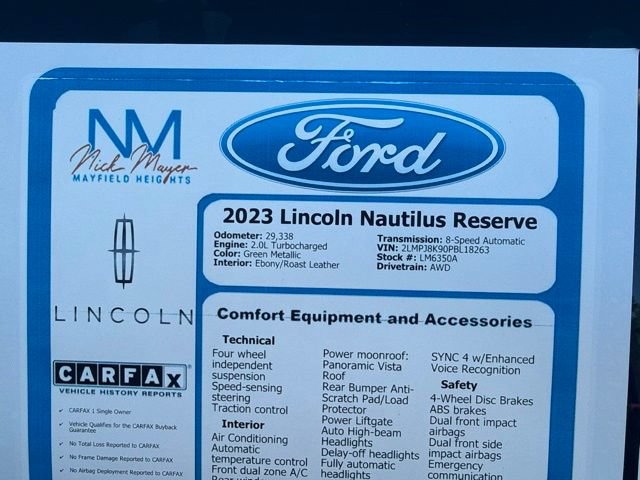 Used 2023 Lincoln Nautilus Reserve w/ Equipment Group 201A AWD/4WD image 36