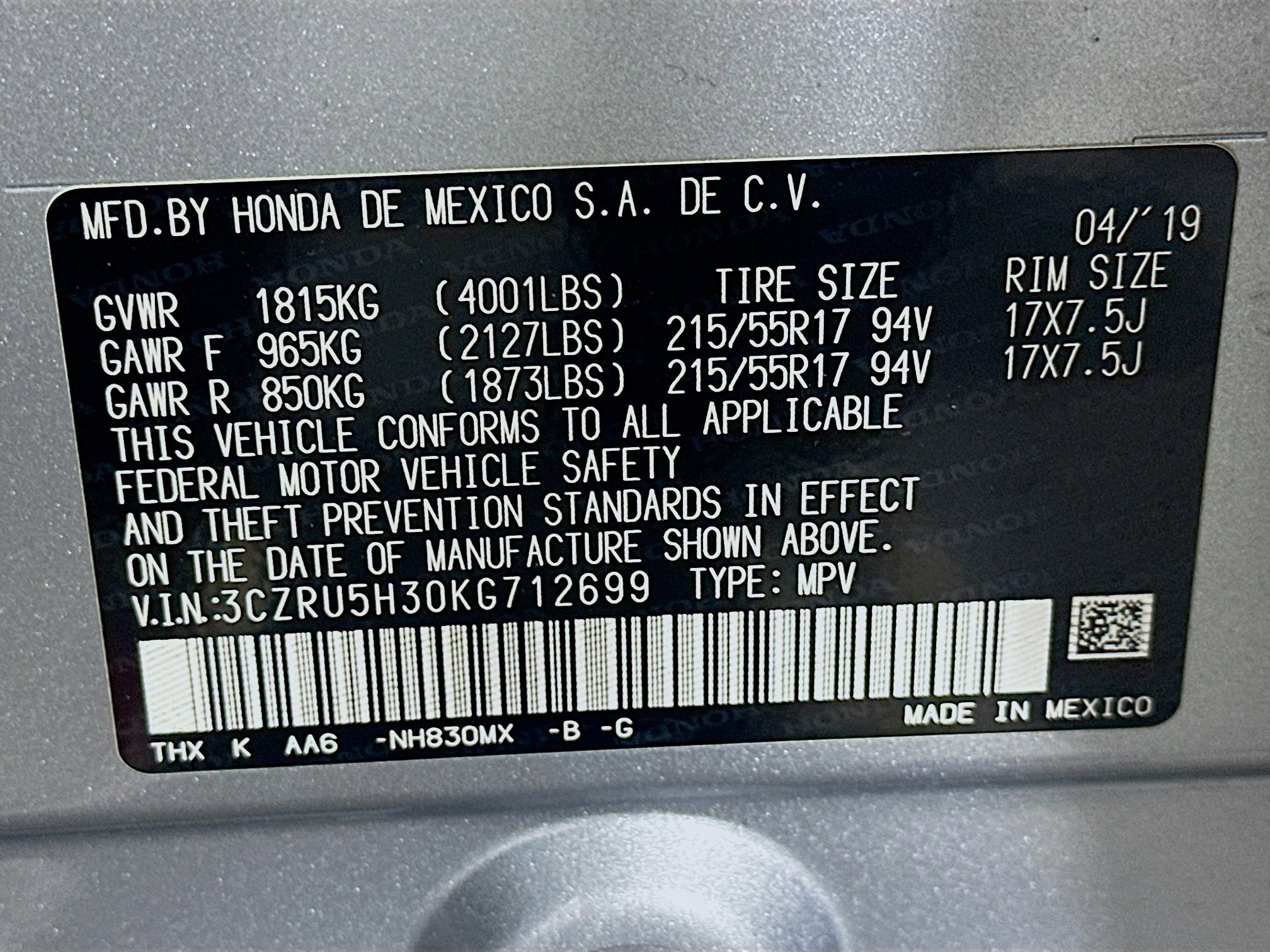 Used 2019 Honda HR-V LX image 12