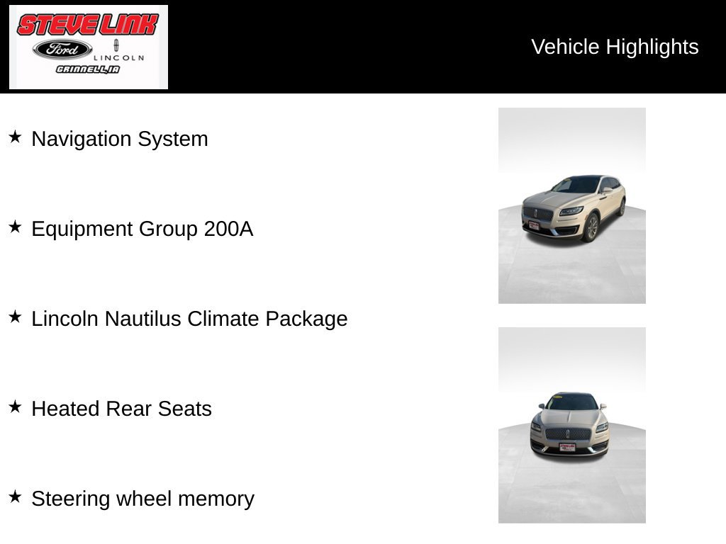 Used 2019 Lincoln Nautilus Select AWD/4WD image 7