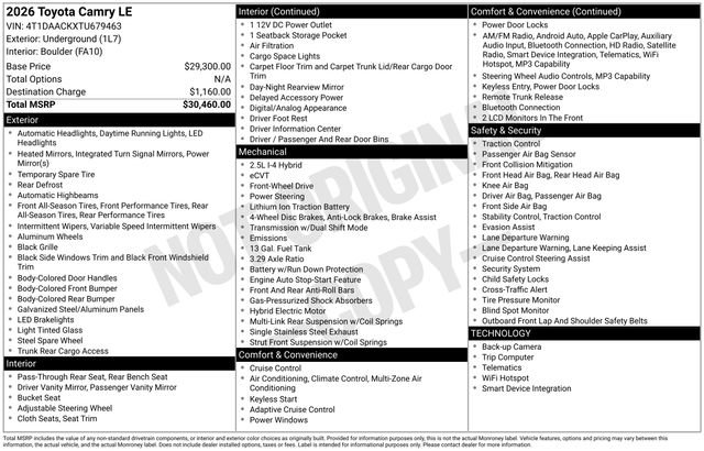 Used 2026 Toyota Camry LE image 34