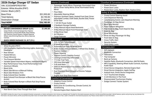New 2026 Dodge Charger R/T w/ Driver Convenience Group AWD/4WD image 33