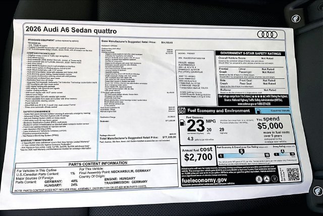 New 2026 Audi A6 Prestige AWD/4WD image 14