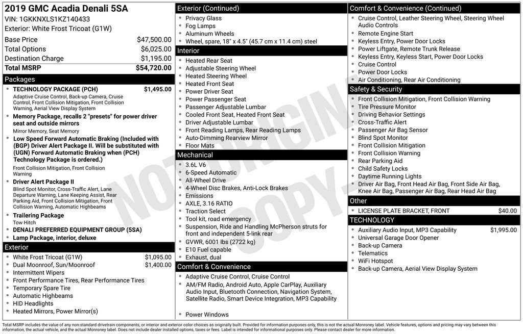 Used 2019 GMC Acadia Denali w/ Technology Package image 2