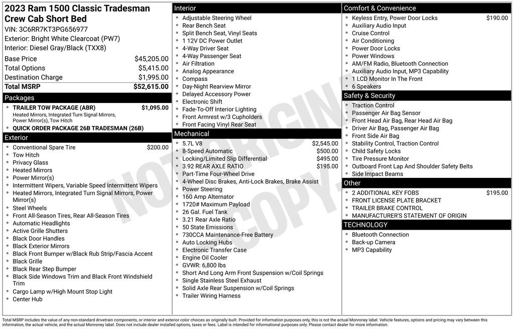 Used 2023 RAM 1500 Tradesman w/ Trailer Tow Package AWD/4WD image 3