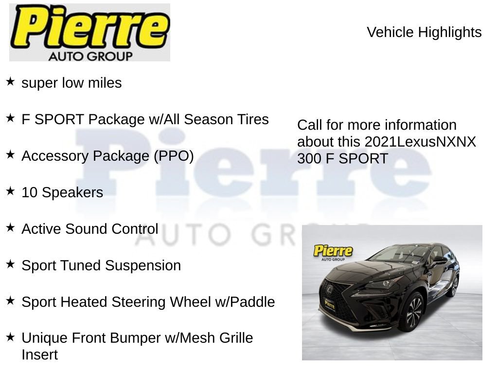 Used 2021 Lexus NX 300 F Sport w/ F Sport Premium Package AWD/4WD image 15