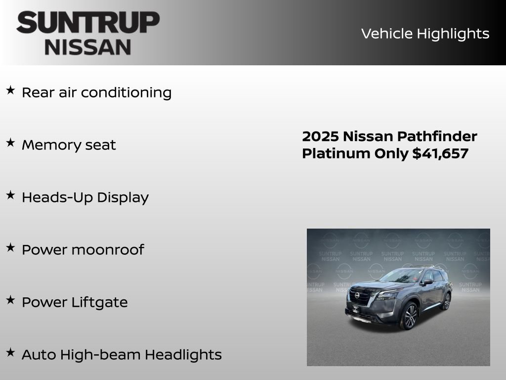 Certified 2025 Nissan Pathfinder Platinum w/ Cargo Package AWD/4WD image 16