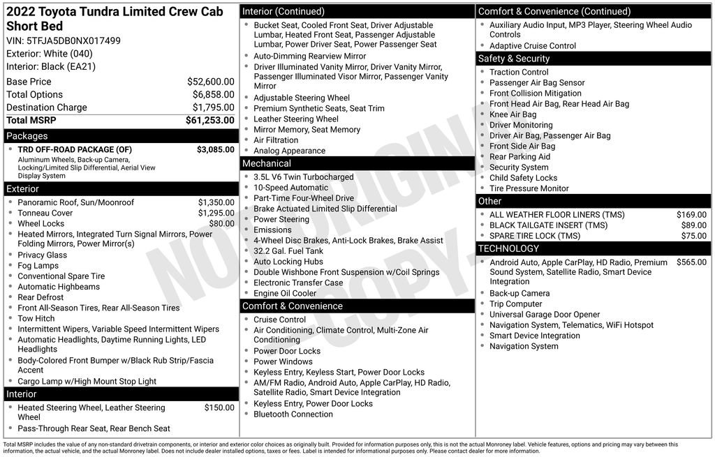 Used 2022 Toyota Tundra Limited w/ TRD Off-Road Package image 6