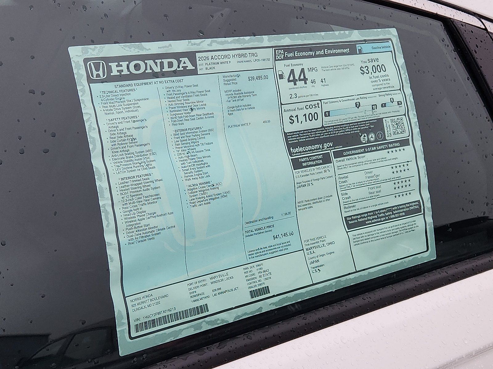 New 2026 Honda Accord Touring image 18