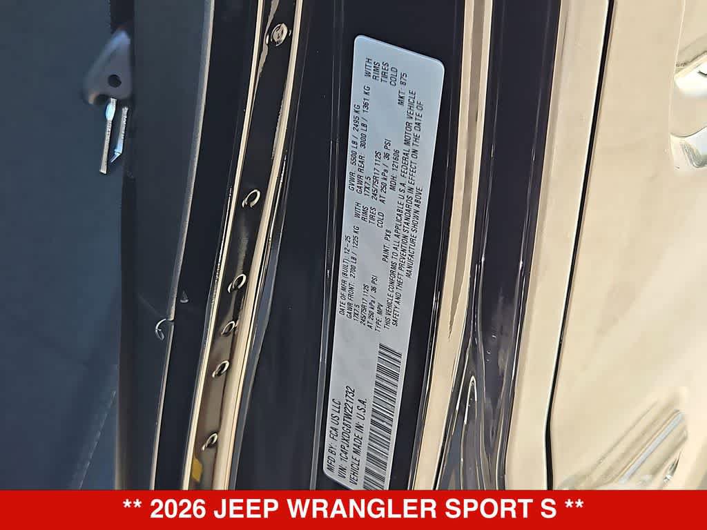New 2026 Jeep Wrangler Unlimited Sport AWD/4WD image 35