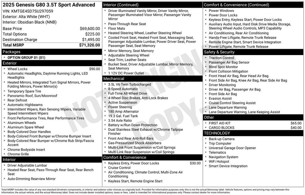 Used 2025 Genesis G80 3.5T Sport image 37