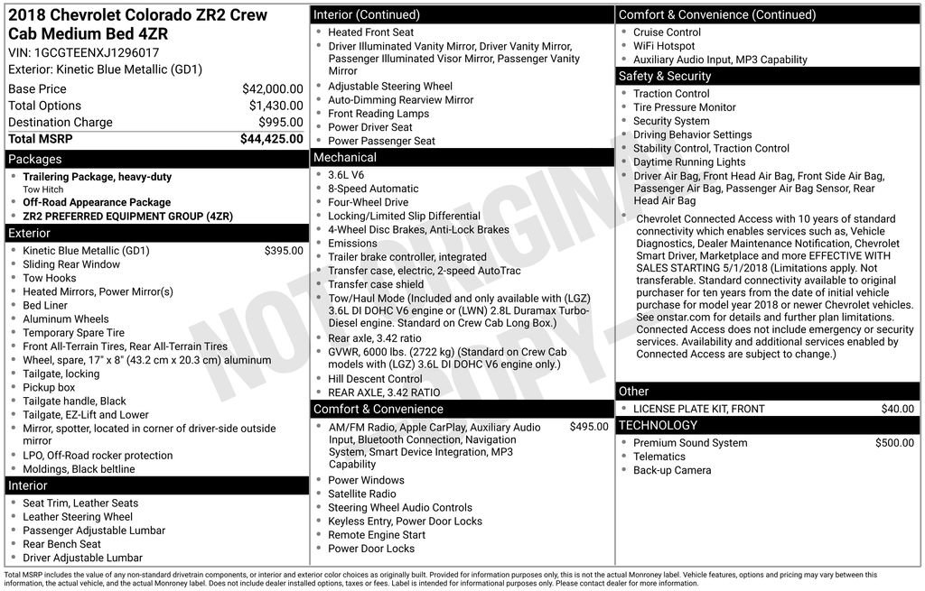 Used 2018 Chevrolet Colorado ZR2 image 11