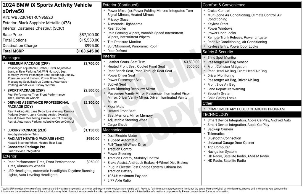 Certified 2024 BMW iX xDrive50 w/ Premium Package AWD/4WD image 22
