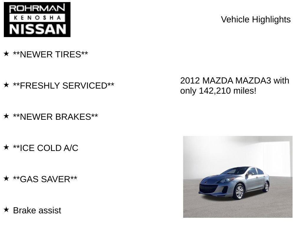 Used 2012 MAZDA MAZDA3 i Touring FWD image 7
