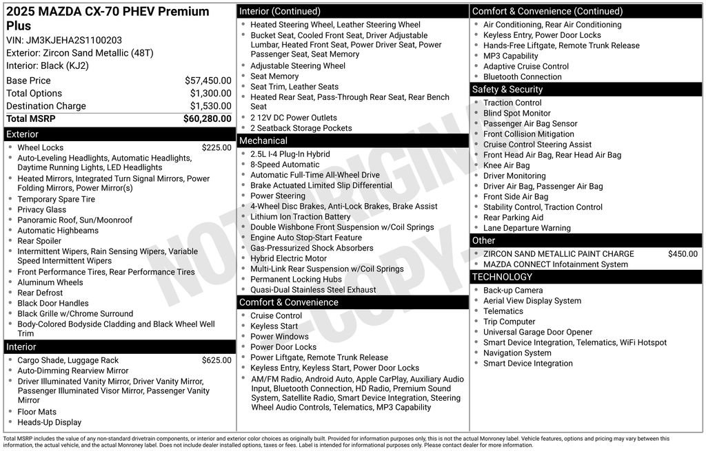 Used 2025 MAZDA CX-70 Plug-In Hybrid w/ Premium Plus image 19