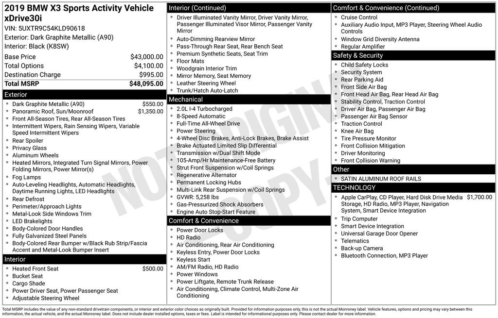 Used 2019 BMW X3 xDrive30i image 2