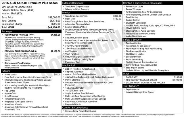Used 2016 Audi A4 2.0T Premium Plus w/ Technology Package image 10