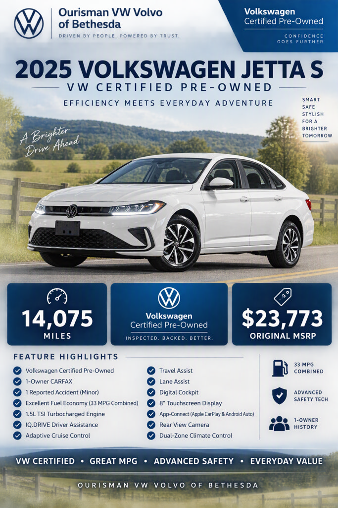 Certified 2025 Volkswagen Jetta S FWD image 2