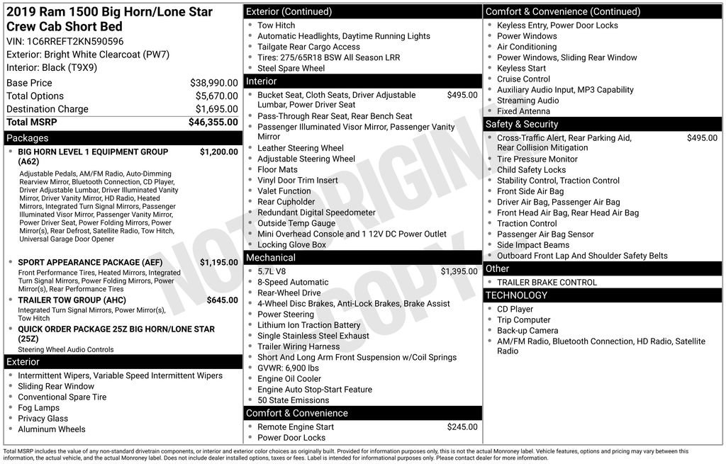 Used 2019 RAM 1500 Big Horn RWD image 5