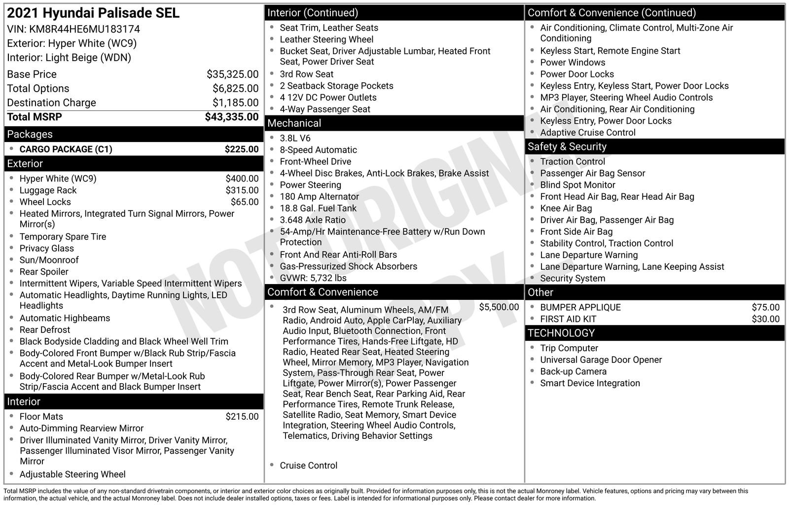 Used 2021 Hyundai Palisade SEL w/ Cargo Package image 6