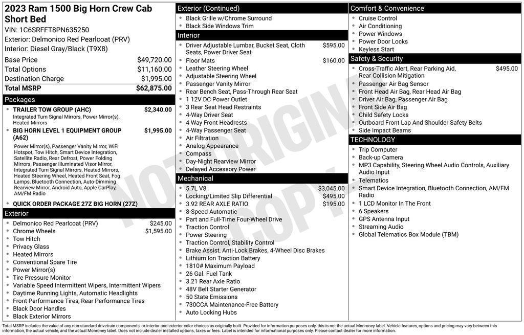 Used 2023 RAM 1500 Big Horn w/ Trailer Tow Group AWD/4WD image 46