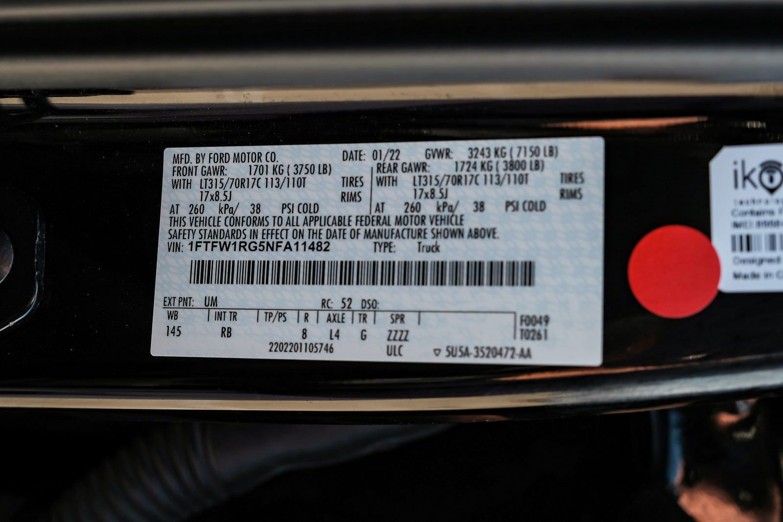 Used 2022 Ford F150 Raptor w/ Equipment Group 801A High image 60