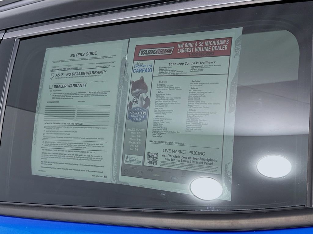 Used 2022 Jeep Compass Trailhawk w/ Sun and Sound Group image 16