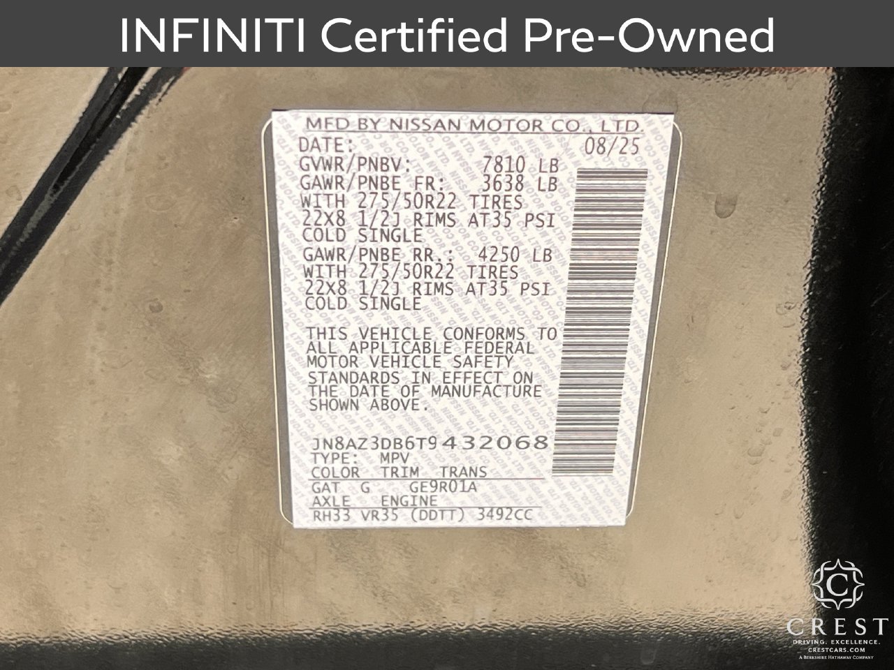 Certified 2026 INFINITI QX80 4WD w/ Sport Exterior Package image 33