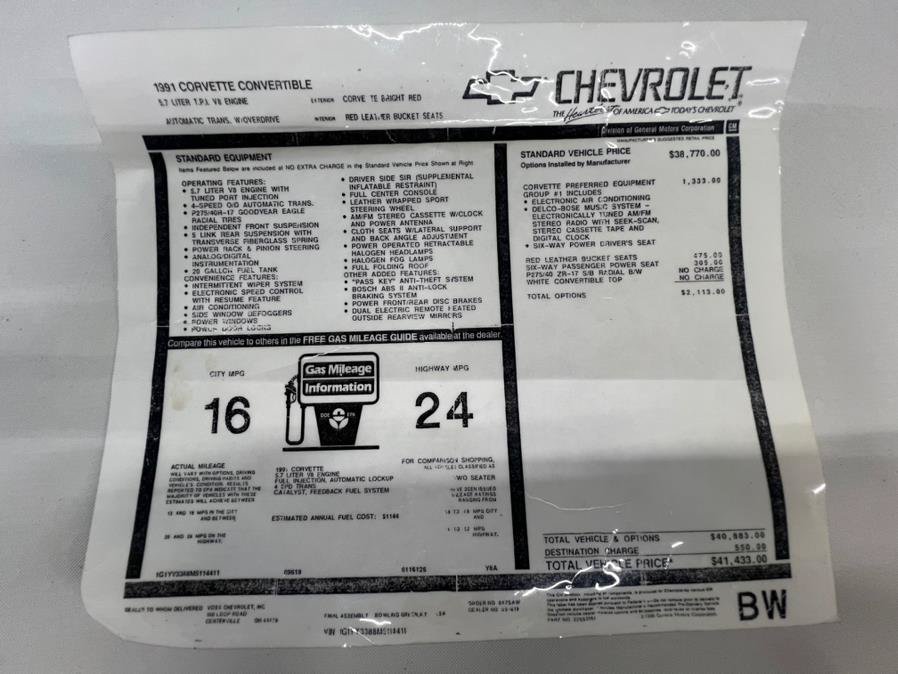 Used 1991 Chevrolet Corvette Convertible RWD image 25