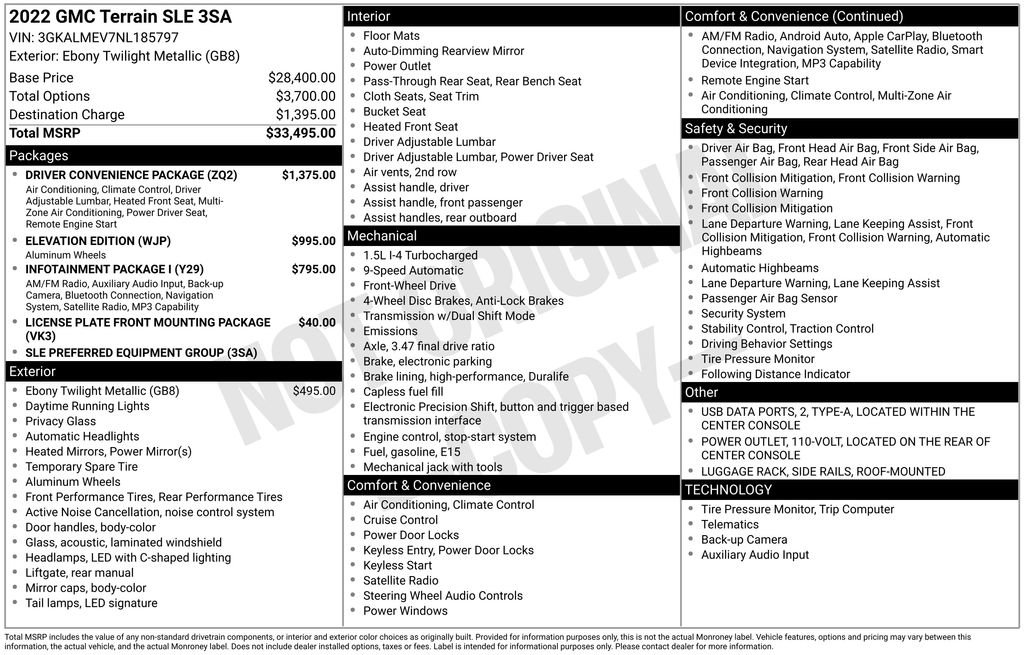 Used 2022 GMC Terrain SLE w/ Driver Convenience Package FWD image 26