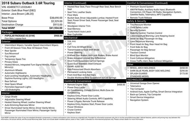 Used 2018 Subaru Outback 3.6R Touring w/ Popular Package #3 image 6