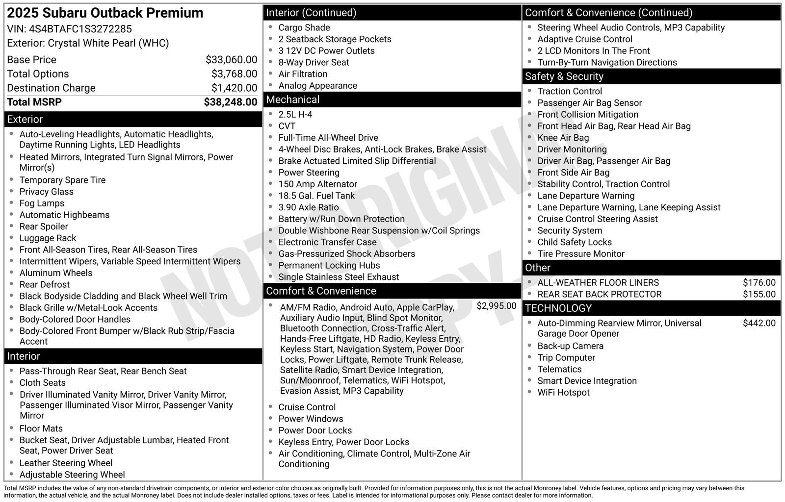 Certified 2025 Subaru Outback Premium AWD/4WD image 34
