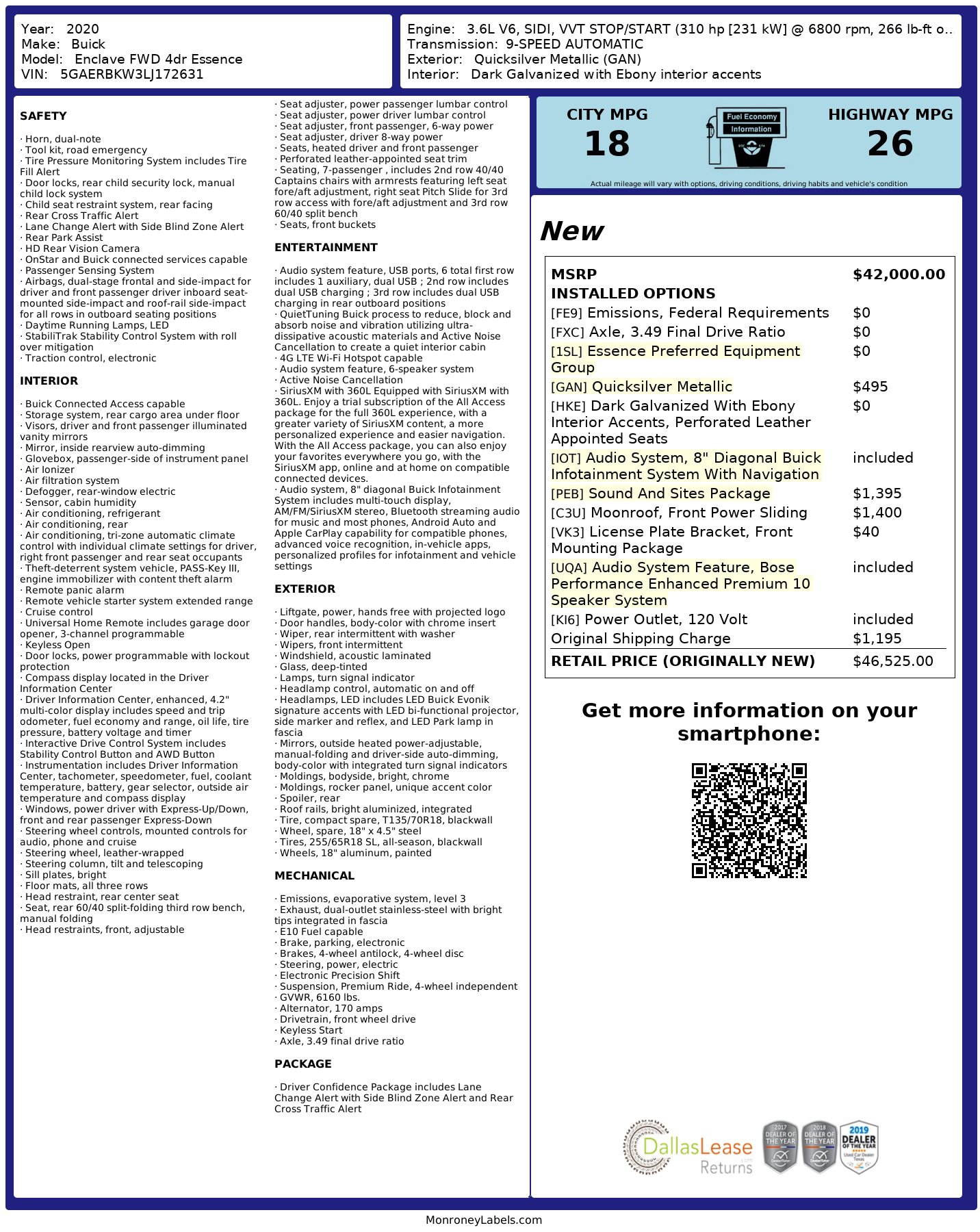 Used 2020 Buick Enclave Essence w/ Sound and Sites Package image 3