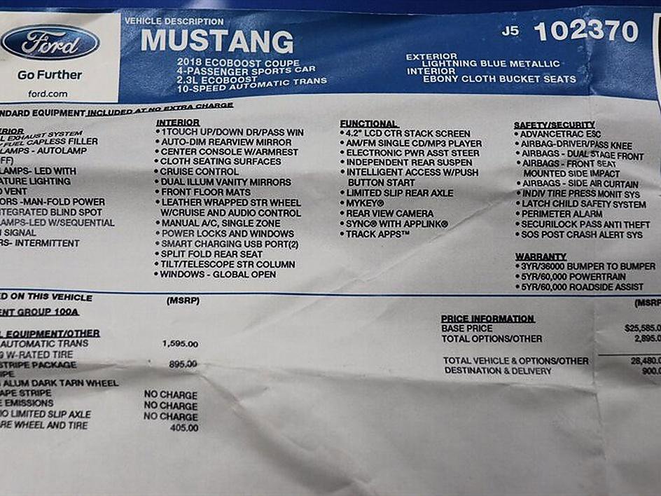 Used 2018 Ford Mustang Coupe w/ Wheel & Stripe Package image 80