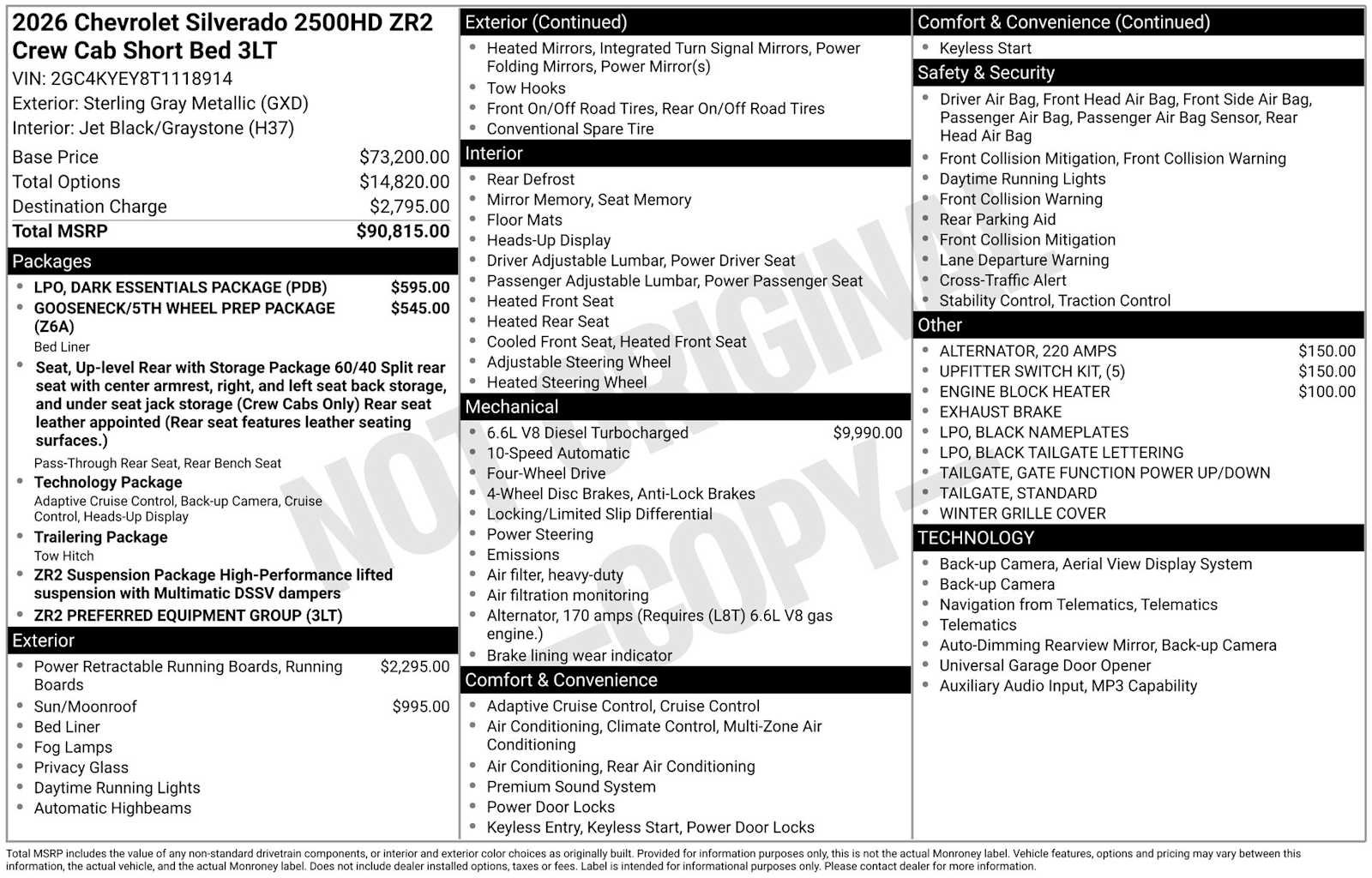 Used 2026 Chevrolet Silverado 2500 ZR2 w/ LPO, Dark Essentials Package AWD/4WD image 29