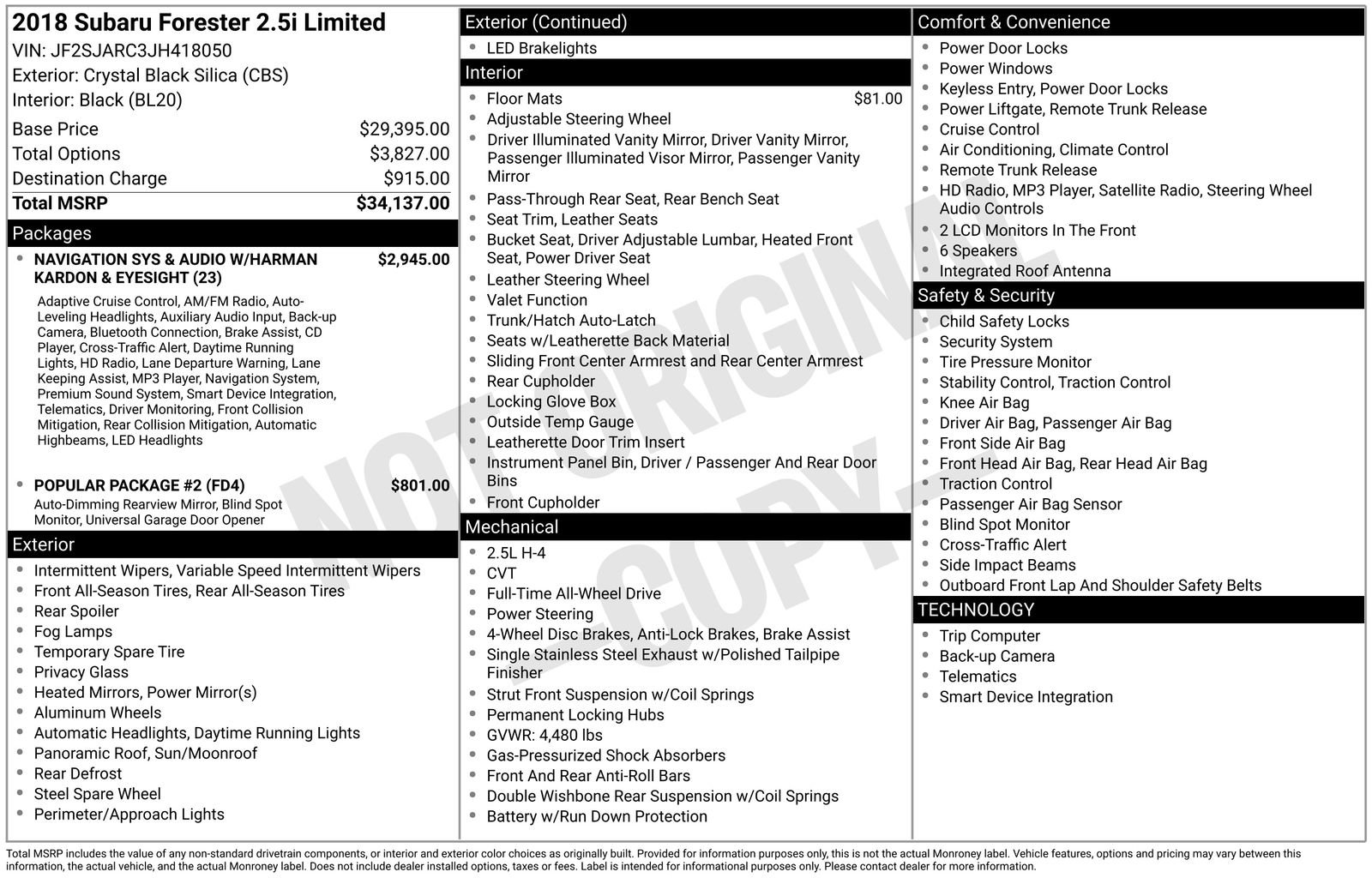 Used 2018 Subaru Forester 2.5i Limited image 3