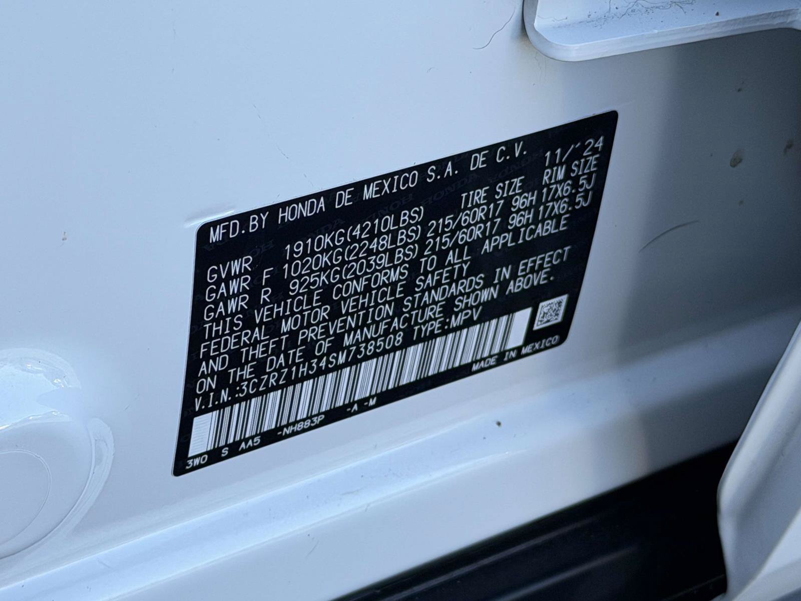 Certified 2025 Honda HR-V LX image 21