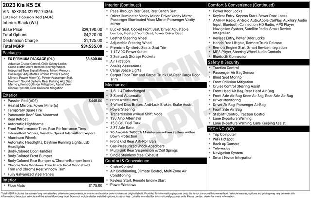 Used 2023 Kia K5 EX w/ EX Premium Package FWD image 34