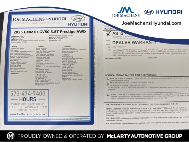 Used 2025 Genesis GV80 3.5T Prestige image 34