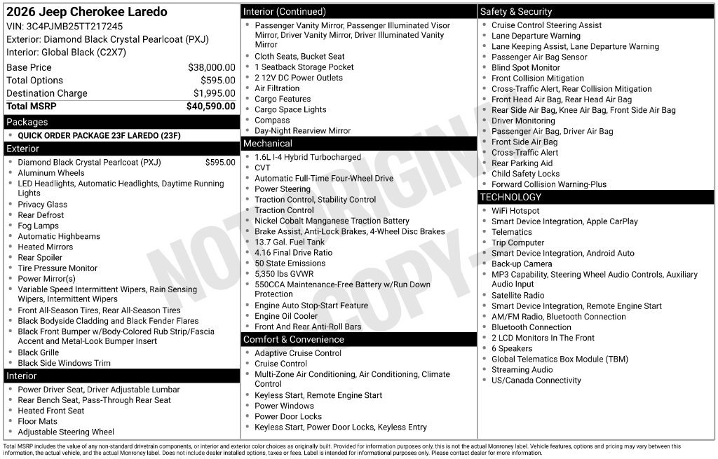 Used 2026 Jeep Cherokee Laredo AWD/4WD image 33