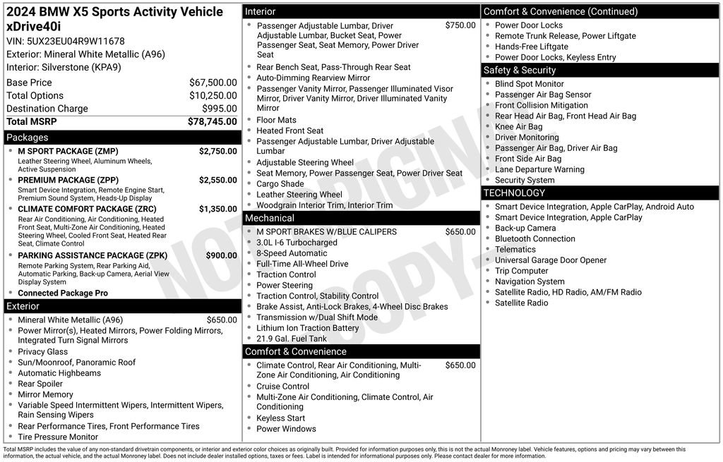 Used 2024 BMW X5 xDrive40i w/ M Sport Package AWD/4WD image 38