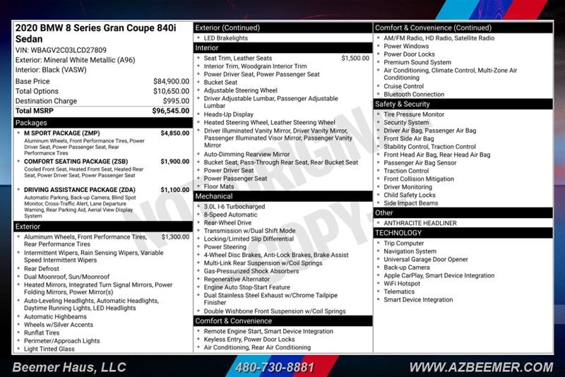 Used 2020 BMW 840i Gran Coupe w/ M Sport Package RWD image 3