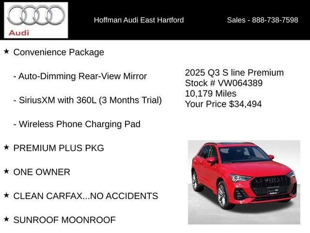 Certified 2025 Audi Q3 2.0T Premium w/ Convenience Package AWD/4WD image 12