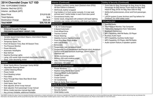 Used 2014 Chevrolet Cruze LT FWD image 10