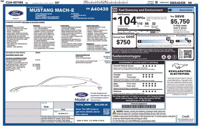Certified 2025 Ford Mustang Mach-E Premium AWD/4WD image 3