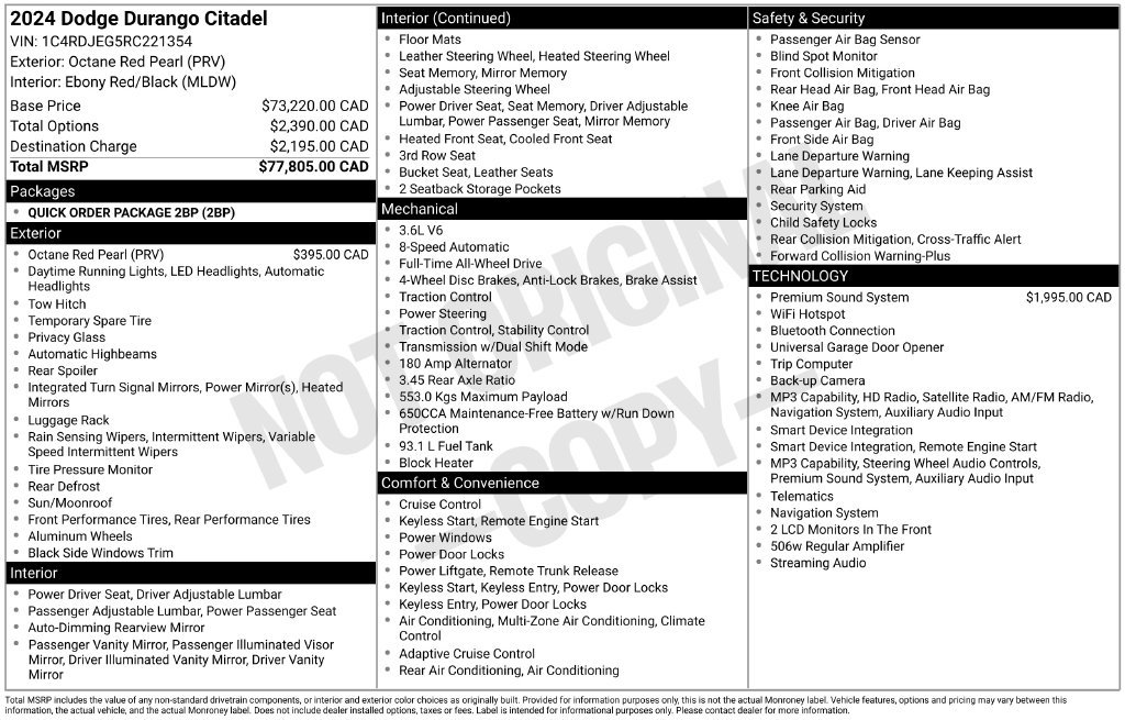 Used 2024 Dodge Durango Citadel AWD/4WD image 30