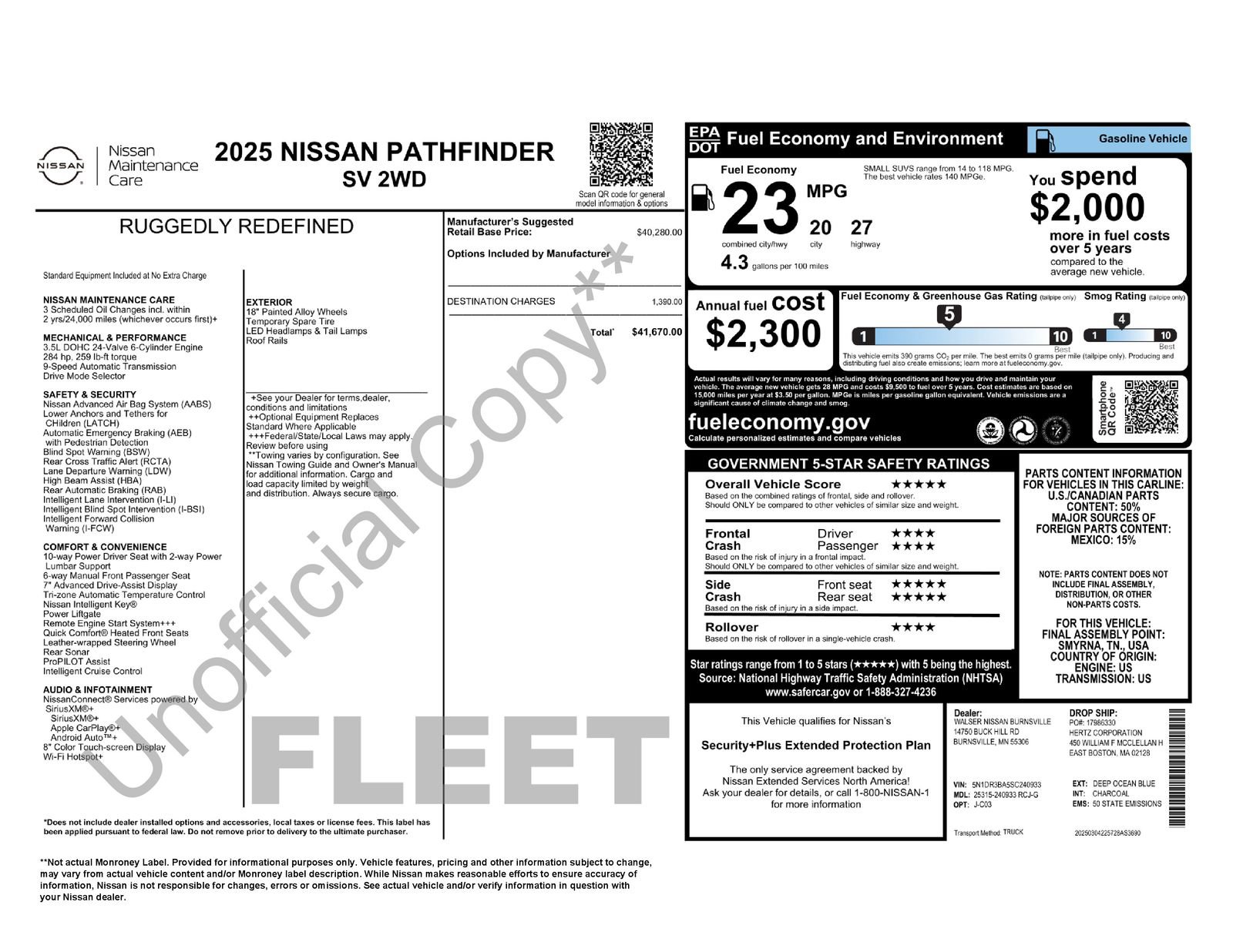 Used 2025 Nissan Pathfinder SV FWD image 11
