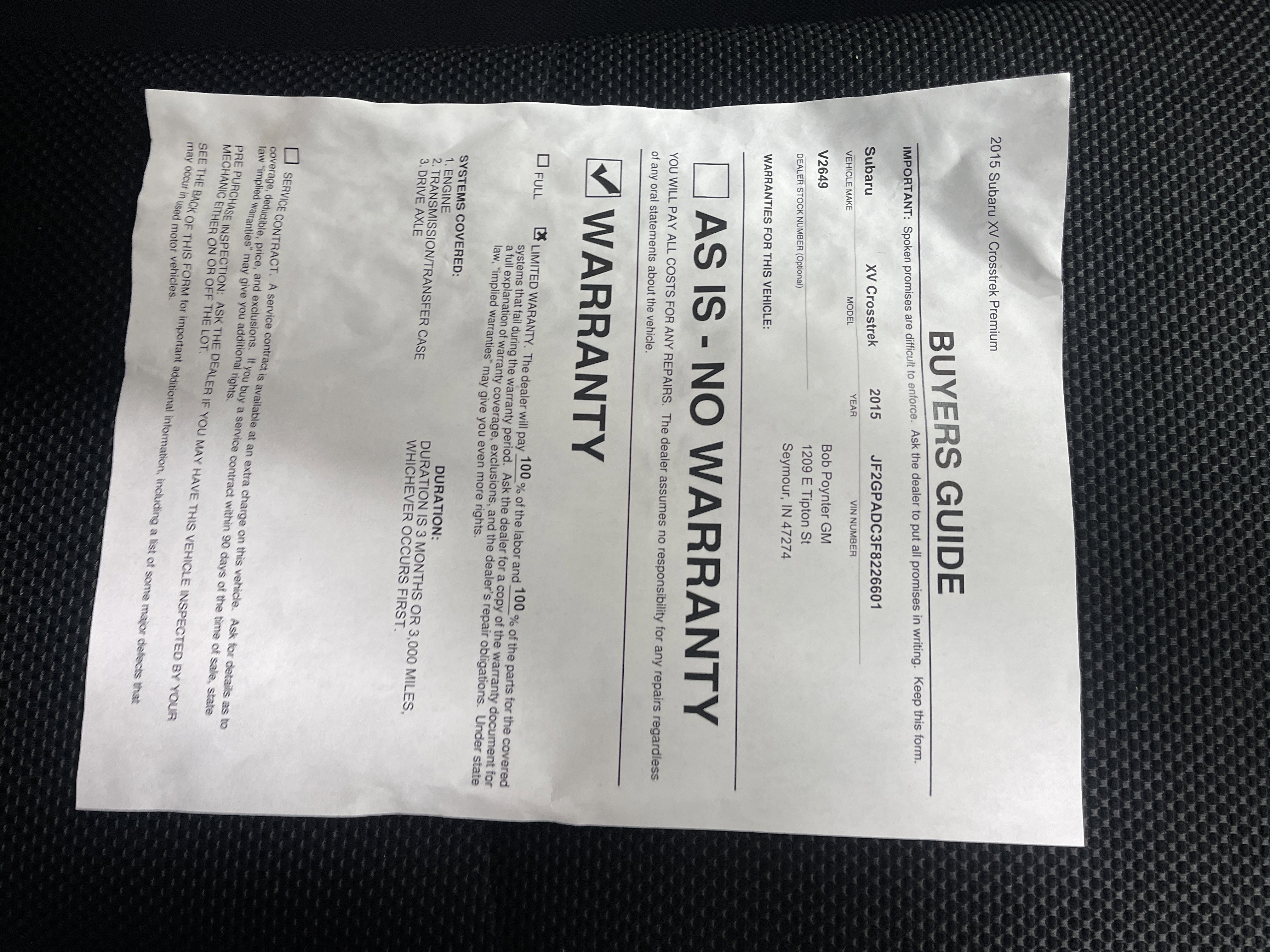 Used 2015 Subaru Crosstrek 2.0i Premium w/ Moonroof Package image 27