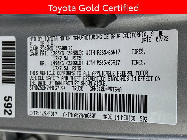 Certified 2022 Toyota Tacoma TRD Sport image 31