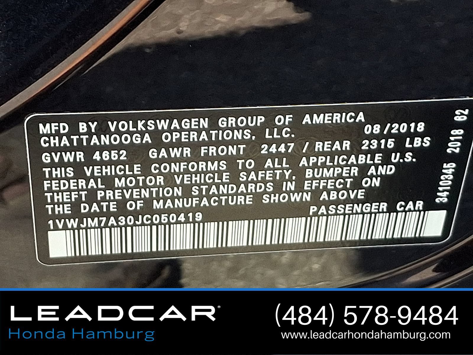 Used 2018 Volkswagen Passat 3.6 FWD image 27